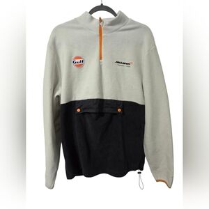McLaren Gulf White Orange Fleece Jacket Formula 1 F1 Racing Mens XL